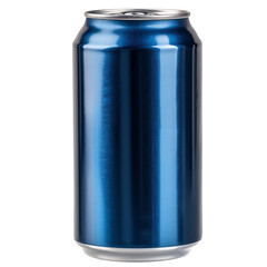 Blue color aluminum soda can mockup on an isolated background