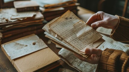Poster - A person is holding a book in their hands, showing a close-up view of the book cover and the persons fingers gripping the pages. The background is blurred to emphasize the central focus on the book an