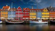 Colorful Waterfront Buildings Generative AI