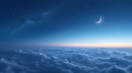 Poster - Crescent Moon in Sky Generative AI