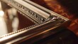 A gleaming silver picture frame, its polished surface reflecting the warmth of cherished memories captured in sepia-toned photographs.