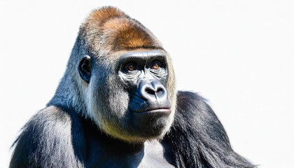 western lowland gorilla isolated on white background