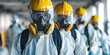 Responding to a Toxic Gas Leak: A Team in Safety Gear Takes on the Cleanup. Concept Toxic Gas Leak, Safety Gear, Cleanup Team, Emergency Response, Hazardous Materials