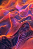 Fototapeta Przestrzenne - Digital color Waves. Abstract Particle waving technology