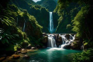 Wall Mural - waterfall in kanchanaburi country