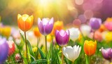 Fototapeta Tulipany - Colorful Springtime Background