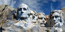 Mount Rushmore Monument With Blue Sky