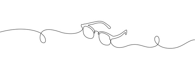 Naklejka na meble Glasses one continuous editable line. Eyeglasses icon minimalistic line vector illustration