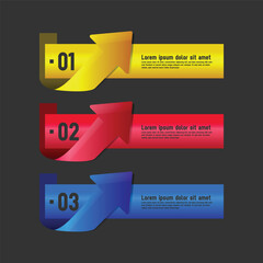 Poster - Color gradient labels banner infographic template vector