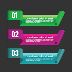 Poster - Editable color labels banner infographic template isolated