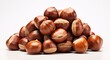 a pile of hazelnuts