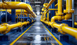© Jahid - Industrial panorama, offshore platform pipes and valves, steel and energy engineering in a vast plant