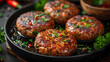 meatballs in skillet with parsley savory cuisine