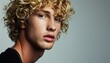 Portrait of a Young Man with Curly Blonde Hair