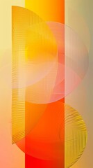 Poster - The image is a colorful abstract piece with a yellow background and orange