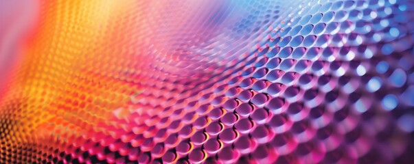 Close-up of a poster with a colorful dot mesh gradient, embodying modern design.