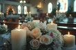 A somber gathering to honor the life of a loved one. Concept Memorial Service, Remembrance Ceremony, Funeral Gathering, Celebration of Life, Tribute to Departed