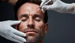Man Receiving a Cosmetic Injection on His Forehead