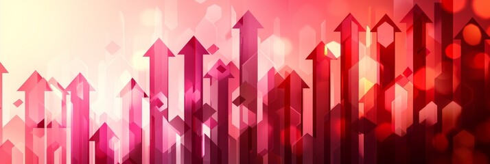 Poster - Financial growth arrows background with space for strategic text placement, ideal for presentations