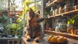 A kitchen flooded with natural light from skylights above, where a person finds a homemade dog treat in the fridge for their patiently waiting border collie, highlighting the warmth