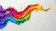 concept of Belonging Inclusion Diversity Equity DEIB or lgbtq,  splash of multicolor paint art on white background	