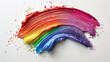 concept of Belonging Inclusion Diversity Equity DEIB or lgbtq,  group of multicolor painted rainbow, on white background	