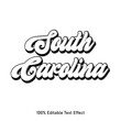 South Carolina text effect vector. Editable college t-shirt design printable text effect vector