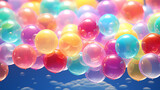 Fototapeta Sypialnia - Colorful birthday balloons create a cheerful atmosphere