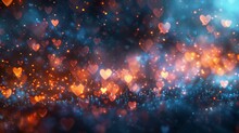  A Sharp Photo Of Multiple Hearts Floating Against A Blurred Backdrop With Glowing Highlights