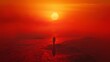 © CaptainMCity - The figure of a man in the desert against the background of sunset or dawn