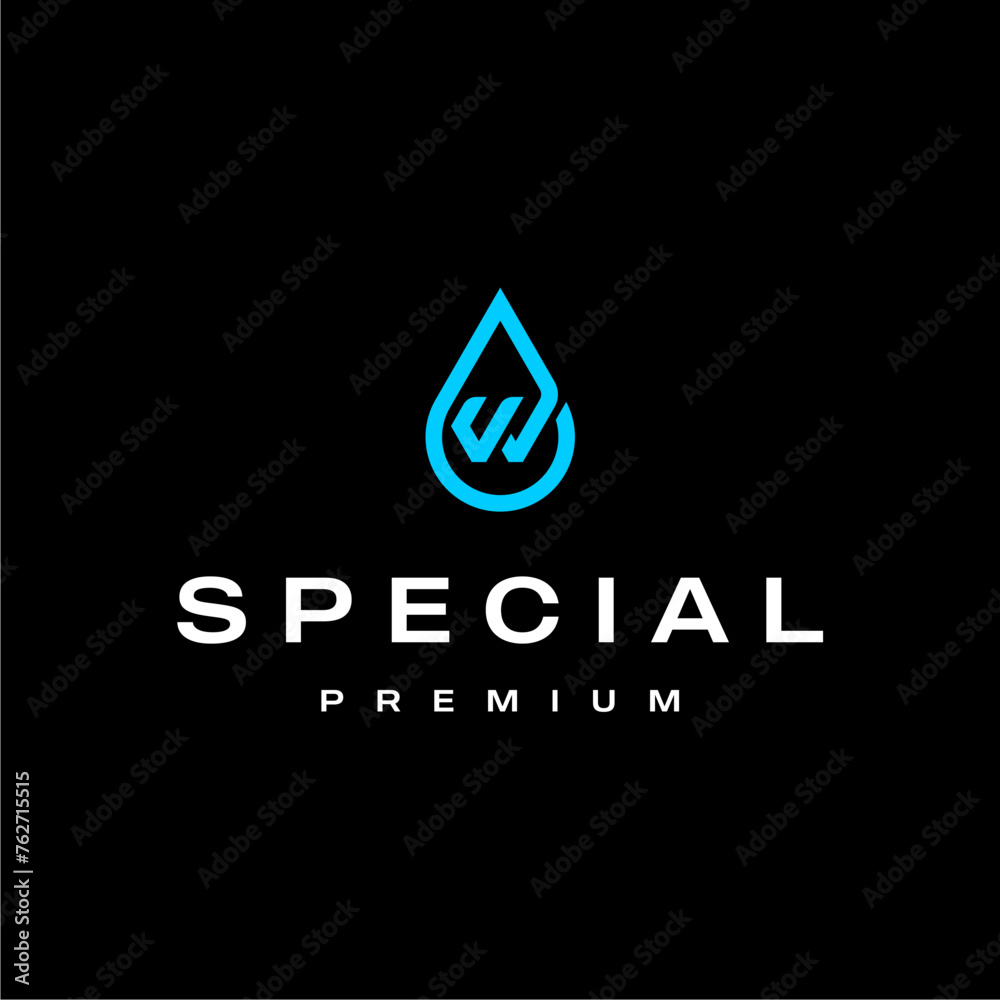 letter w water drops nature environment logo design Stock Vector ...