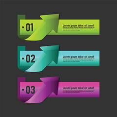 Poster - Color gradient labels banner infographic template element