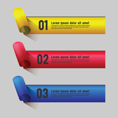 Poster - Roll paper color labels banner infographic template vector
