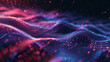purple digital waves with bokeh effect abstract background