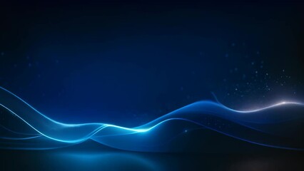 Fototapete - Abstract technology background with glowing particles. illustration. Abstract particles wave. Futuristic technology style. Elegant background for business tech presentations, AI Generated