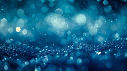 Wall Mural - Bokeh light background in the pool. blue blurry underwater bokeh. Blue Christmas abstract sparkles Ai generated image