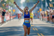 © Daniel - A determined runner crossing the finish line of a marathon