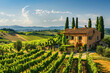 A charming vineyard in the Tuscan countryside