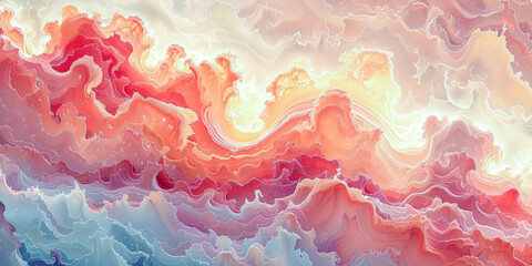 Wall Mural - Close-Up of Swirling Pink and White Soap Suds in Bright Daylight