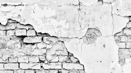 Poster - a black and white photo of a wall that has been chipped with paint and chipping off of it.