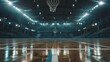 empty basketball court with bleachers