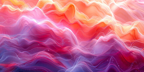 Wall Mural - The background with soft and smooth transitions from warm pink to cold lilac shades, creating a modern and sophisticated, abstract background with glow lines