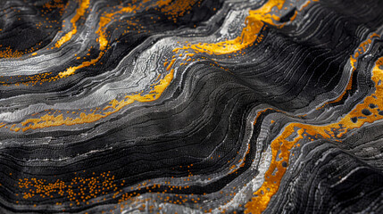 Wall Mural - background wave with black gold white lines 