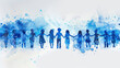 © Mahnoor - International Missing Children's Day. May 25. blue silhouettes of children . White background. Poster, banner, card, background., victims of enforced disappearances