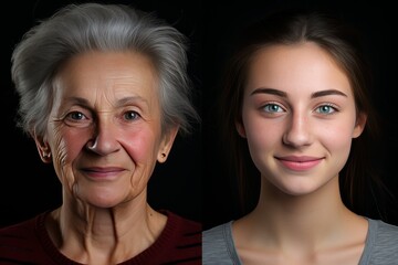 Old vs Young Womens Faces