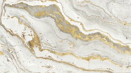 Wall Mural - a close up of a marble pattern with gold and silver paint splattered on the surface of the marble.