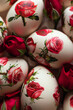 Easter eggs with red roses