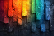 Bunter Regenbogen-Farbverlauf von dunklem Schwarz zu Regenbogen, Farben verschmolzen, schlicht und minimalistisch, Konzept LGBTQ