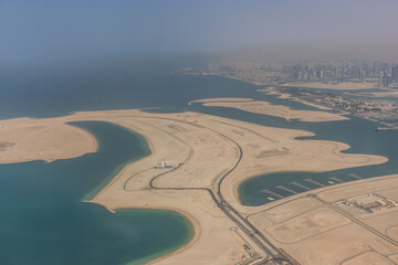 Wall Mural - Aerial view of Dubai Islands, United Arab Emirates.