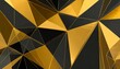 black and gold abstract low poly triangle background